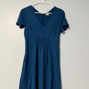 Love Fire Blue Flutter Sleeve A-Line Dress